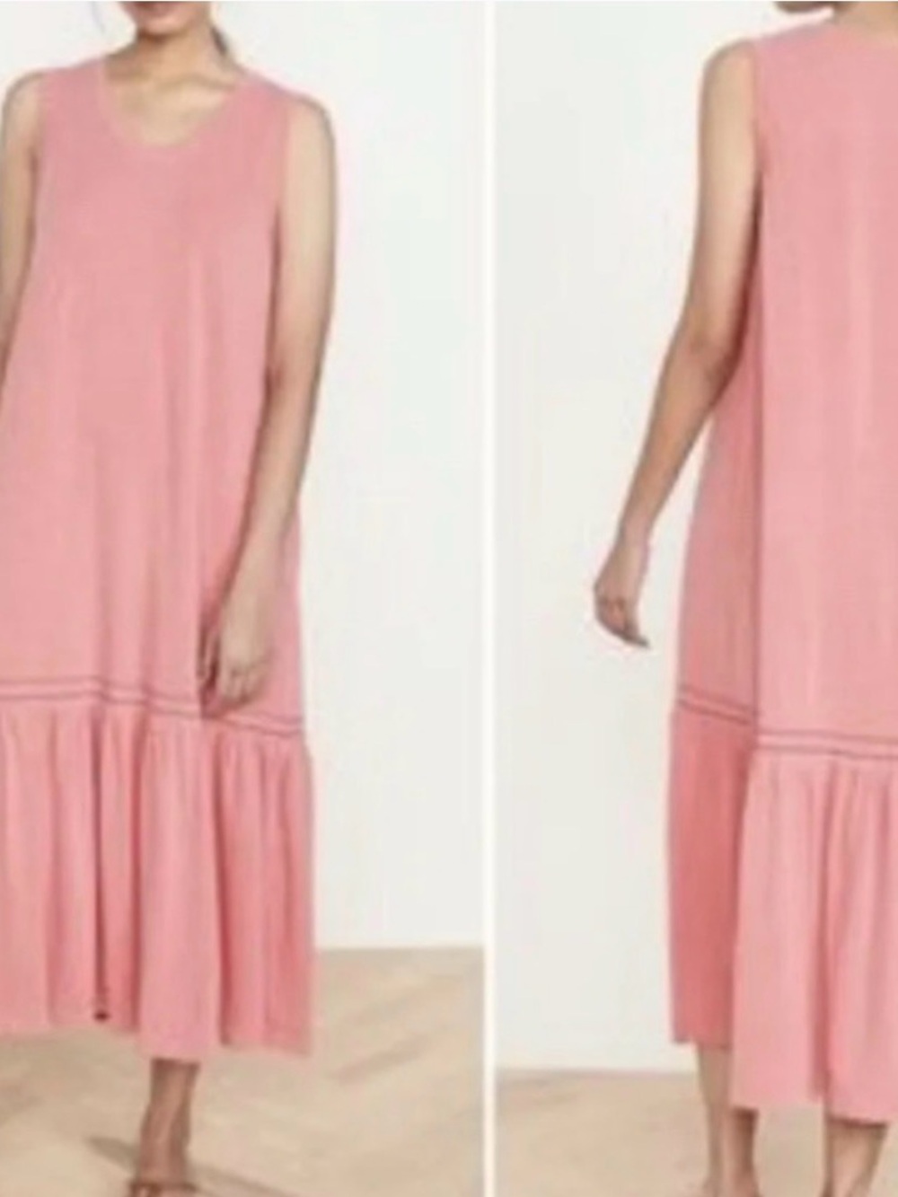 Sundry Pink Sleeveless Tiered Embroidered Maxi Dress